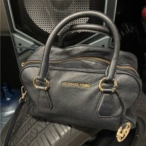 Michael Kors Black Pebbled Leather Satchel